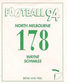 1994 Select AFL Stickers #178 Wayne Schwass Back